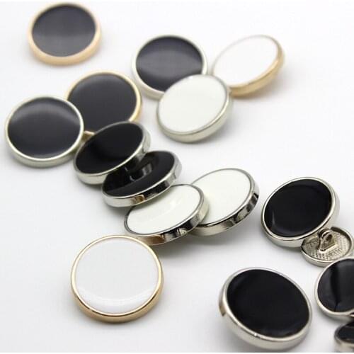 5Pcs Flat Dripping Oil Metal Buttons DIY Handmade Sew-on suits coat windbreaker buttons clothing decoration Sewing Accessories