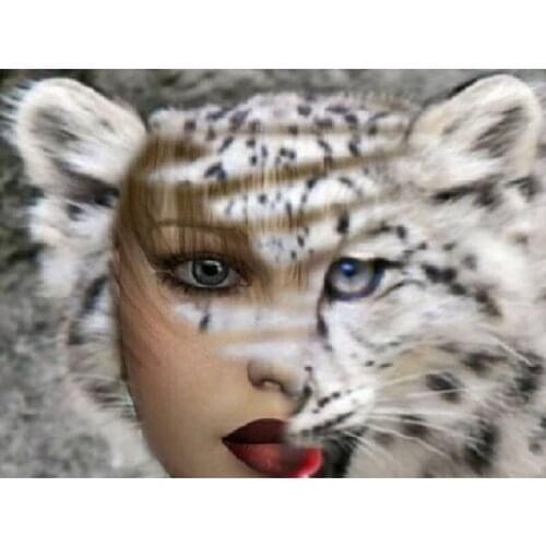 5D DIY Diamond Painting Painted Woman In Tiger Face Mosaic Embroidery Cross stitch Embroidery Crafts Decoration