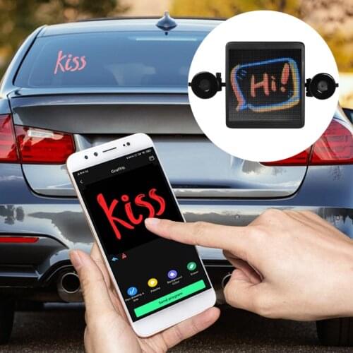 Car LED Display Screen App control bluetooth Expression Picture DIY Scrolling LED Sign Full Color Car Rear Window Monitor