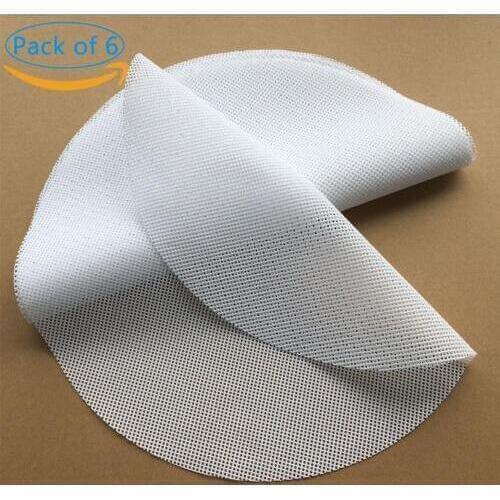 Bluedrop silicone dehydrator sheets Non stick perforated dim sum mesh dumpling mat sheets dehydrator screen 25 cm Pack of 6