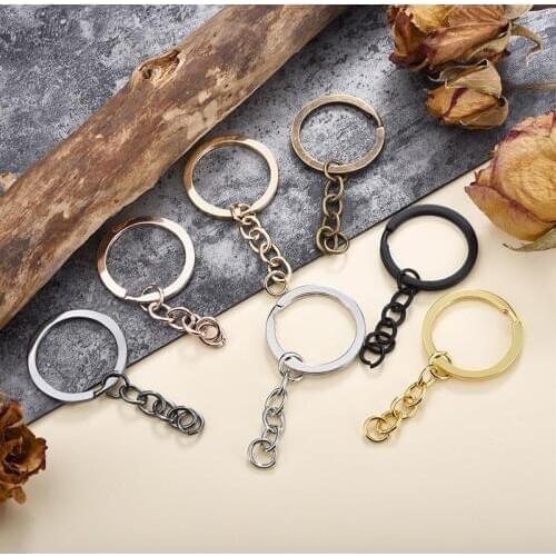 5pcs/Lot Key Ring Key Chain Keychain 30mm Round Split Keyrings Alloy Keychain Jewelry Making DIY Wholesale