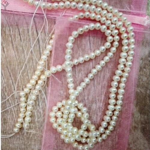 One Strands Real Pearl 2-3.2mm Bright White Pearl Small Natural Freshwater Pearl loose beads 35cm / 15inch