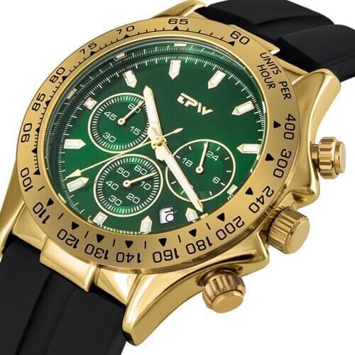 2021 Gold Mens Large Dial Silicone Quartz 30M Waterproof Calendar Watch Luminous Sports Military Wrist Watches Montre Homme