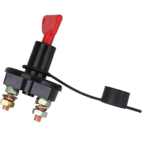 Black and Red 60 Volt 400 Amp Battery Disconnect Cut Off Kill Switch With Removable Key 4 Hole 8mm Thead Dia