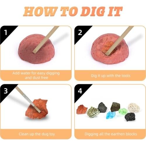 D7WF Birthstone Dig Kit Science Kit with 8 Genuine Birthstones Dig Up Stunning Gemstones Toys for Girls, Toys for Boys