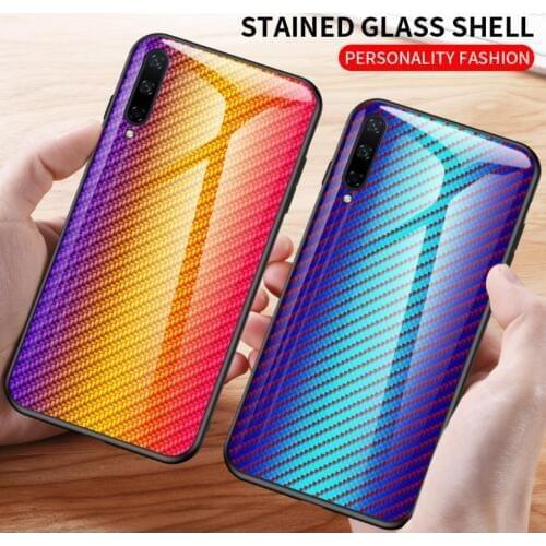 For Huawei P Smart Z Y9 Prime Honor Play 3 Enjoy 10 Plus Fashion Shine Colorful Carbon Tempered Glass Phone Case Slim TPU Cover