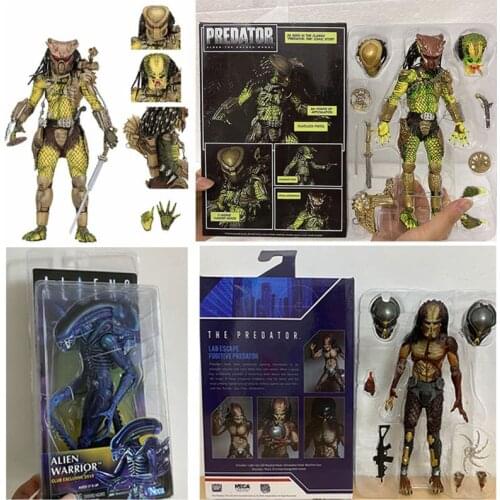 Alien Warrior Action Figure Gold Kenner Leader Clan Chief NECA Elder Lab Escape Fugitive Predator Collection Model Toy