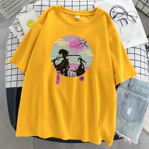 Japan Style Print Samurai Chillhop T-Shirt Women Fashion Harajuku Clothing Summer Breathable T Shirt O-Neck Loose Clothing XXXL