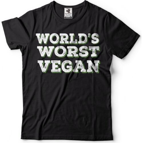 Worlds Worst Vegan Funny Vegan Parody Humor T-shirts Cool Party Vegan T-shirt