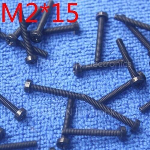 M2*15 black 100pcs Round Head nylon Screw 15mm plastic screw Insulation Philips Screw brand new RoHS compliant PC/board