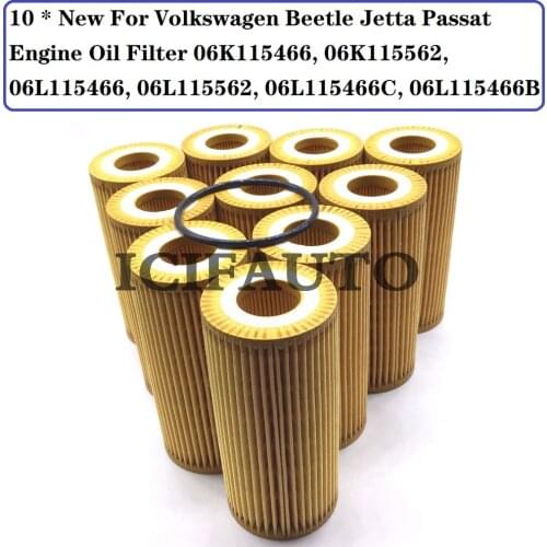 10 X New For Volkswagen Beetle Jetta Passat Engine Oil Filter 06K115466, 06K115562, 06L115466, 06L115562, 06L115466C, 06L115466B