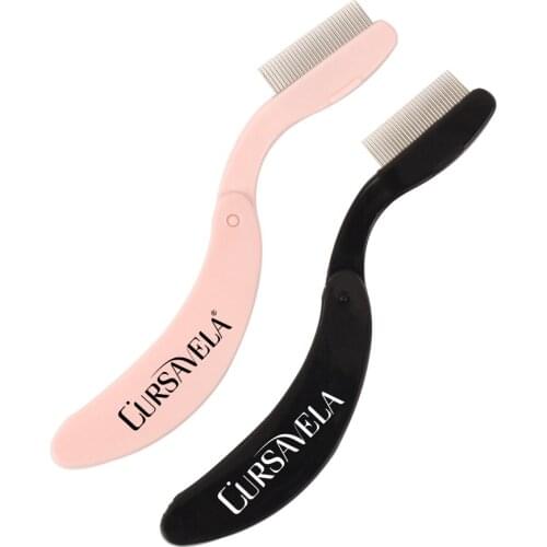 CURSAVELA Mini Separator Mascara Lift Curl Metal Extension Eyelashes Comb Makeup Tool Folding Eyelash Combs Vendor