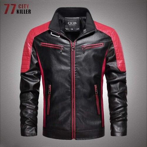 Moto Spliced Leather Jacket Men Autumn Casual Military Bomber Pu Jackets Coat Male Biker Vintage Warm Faux Leather Outwear 4XL