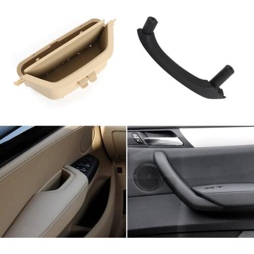 Car Interior Door Handle Inner Drivers Seat Side Panel Handle Pull ABS Trim Cover For BMW X3 X4 F25 F26 2010-2017