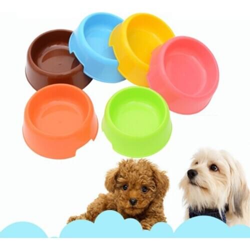 Plastic Cute Pet Bowl Candy Color Dog Bowl Feeding Water Food Puppy Feeder Cat Dog Bowls Feeders automatic Accessories