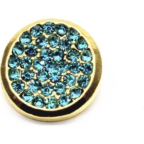 Full Clear Rhinestone Stone Round Snap Buttons Gold Color Jewerly Fit 18/20mm DIY Snap Bracelet Jewelry Making