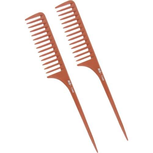 2pcs 27cm Wide Tooth Comb Hairdressing Hair Pick Sectioning Rat Tail Comb