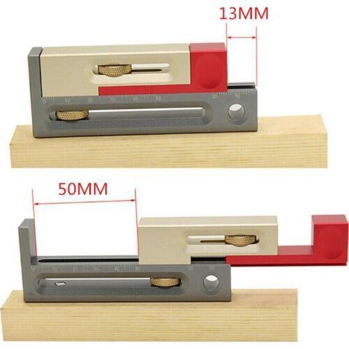 Saw Slot Regulator With Box Push Table Saw Slot Adjuster Movable Measuring Block Length Compensation Woodworking Tools