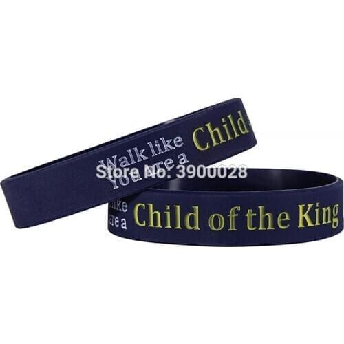 100pcs walk like you are a child of the king silicone wristband bracelet free shipping by ePacket