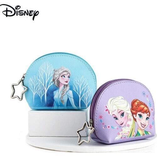 Disney Princess Elsa Anna Bag Frozen Mommy Purse Cartoon Coin Pack Mom Lipstick Bag Girls Disney Wallet Zipper Bags