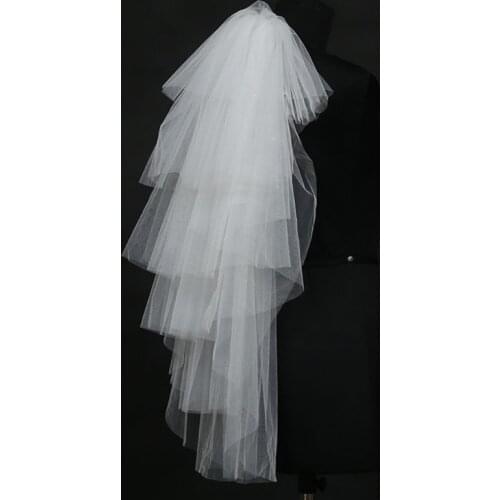 Tulle Wedding Dress Veils Fluffy White Multi Layer Bridal Hair Veil Comb Bride Fairy Marriage Accessory W0YA