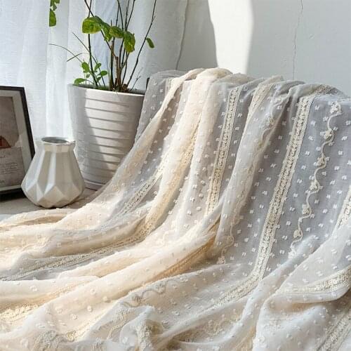 100X150CM High-end French Lace Fabric High Quality African Tulle Embroidered Flower Transparent Net Lace Fabric For Wedding