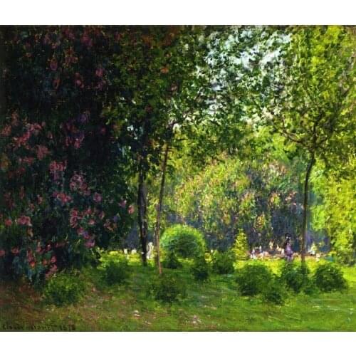 High quality Oil painting Canvas Reproductions Park Monceau 2 (1878) By Claude Monet Painting hand painted