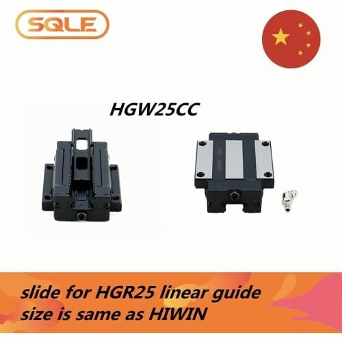 High quality on Sale block for linear rail HGR25 linear guide 1 PCS HGW25CC carriage slide with Nozzle size is same as HIWIN