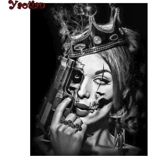 Yaotian New Arrival Diamond Painting Full Square Skulls Woman 5D DIY Diamond Embroidery Mosaic Decorations Home Gothic Art