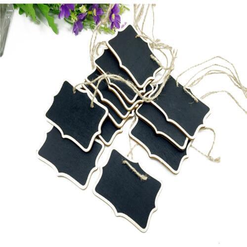 1pcs/lot Vintage Wood 6*8cm Double side Blackboard with Linen Rope Clip Log Note Clip Students' gift school office supplies