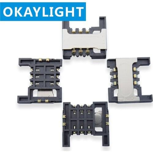 10PCS SIM card holder 6P bridge type 2.9H shell stainless steel contact phosphor bronze