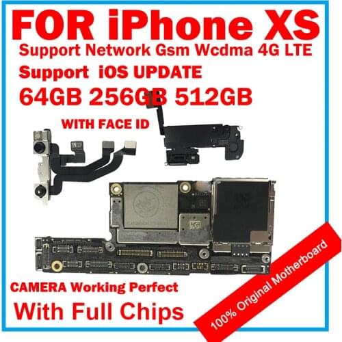For IPhone XS Motherboard With / No Face ID 100% Original Replaced Clean Tested Full Chips Mainboard 64G 256G 512G IOS Board