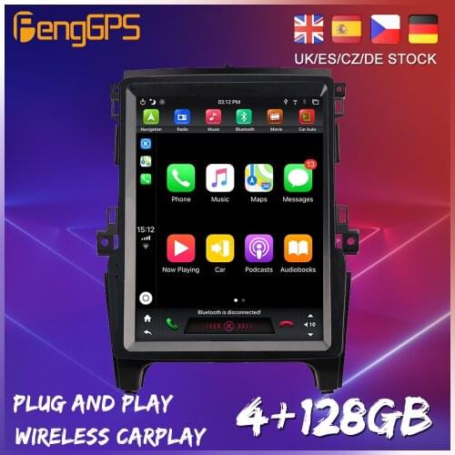 128GB Android 9.0 Tesla Style 12.1 Inch Vertical Screen For Ford Ranger 2015 2016-2020 CarPlay GPS Radio Auto Stereo Head Unit
