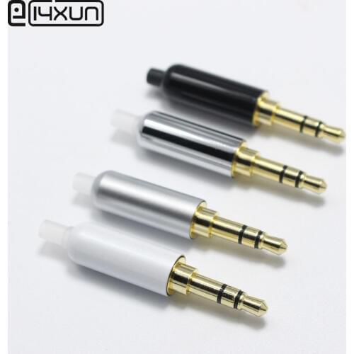 2pcs 3.5mm 3 Pole Stereo Headset Plug 3.5 mm Gold Plated Audio Plugs Jack Adaptor Connector for iphone White Black DIY parts