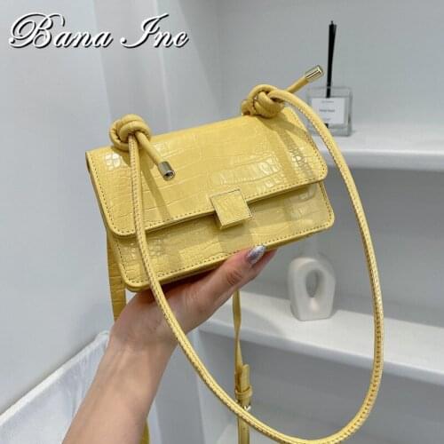 2021 Women PU Leather Chain Crossbody Bags Purple Handbags and Green Fashion Shoulder Messenger Bags Female Yellow Small Bags