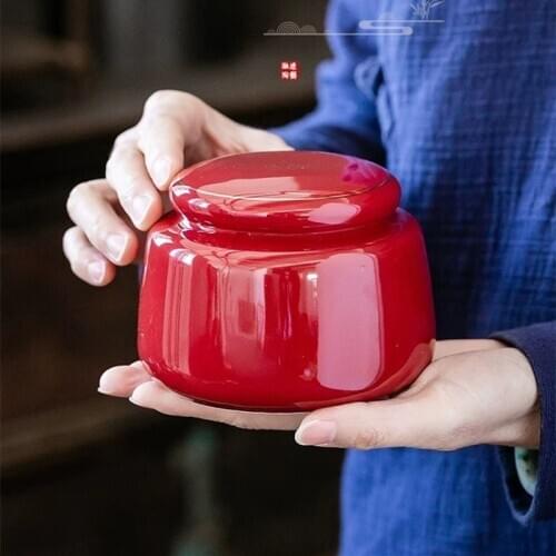 3 Colors Sealed Ceramic Tea Cans For Kitchen Organizer Travel Portable Storage Jars Household Tea Box Porcelain Tea Pot Tank 1PC