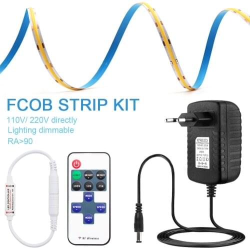 384LEDs/m FOB LED Strip 12V 24V Flexible Soft Light Bar CRI 90 RA Warm Nature Cool White Yellow Green Blue Red Linear COB Strip