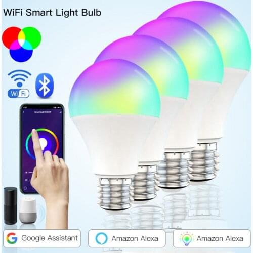 5/3/1PCS E27 New Wifi Smart Bulb home Lighting lamp 9W RGB +CW +WW LED Colorful Light Bulb Dimmable Support IOS /Android
