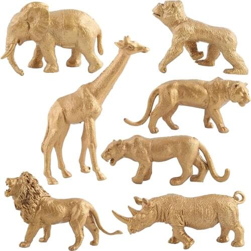 7pcs Wild Zoo Animals Play Model Figure Toys Plastic Forest Jungle Playset