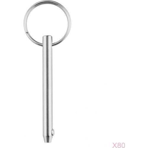 80pcs Marine Grade Quick Release Pin 316 Stainless Steel for Boat Bimini Top Deck, Hinge Marine Hardware, 5x76mm, Strong