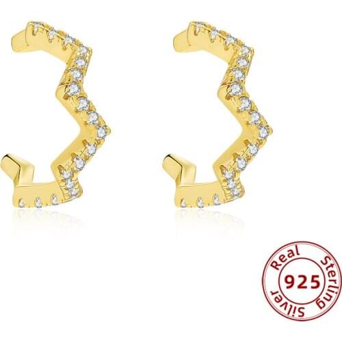 925 Sterling Silver Clip on Earrings for Women Luxury CZ Zircon Ear Cuff Without Piercing Earrings Earclips Jewelry Gift