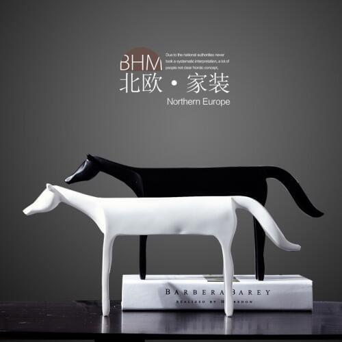 Black and white series decoration decor accessories Home Furnishing living room became soft loaded long legged dog