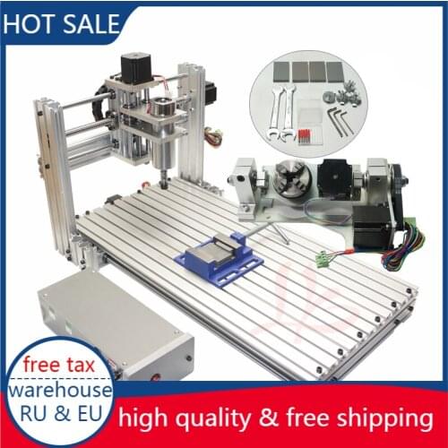DIY Cnc 3060 5axis 4axis 3axis Wood Engraving Machine 400w Usb Milling Lathe Metal Router Aluminum Frame Kit Engraver Machine