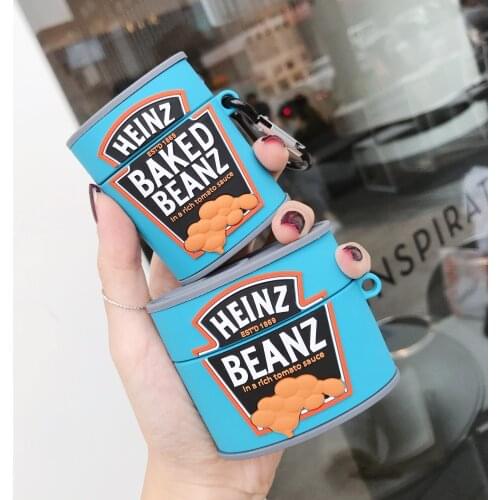 Heinz beanz Tomato Sauce Baked Beans Silicone Earphone Case For AirPods 1 2 3 Pro Cover Wireless bluetooth Headset protect case