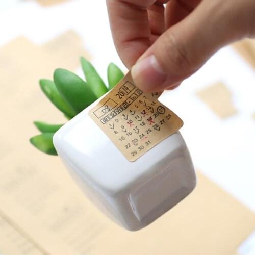 Month Calendar Kraft Stickers Decals Creative Planner Stickers Label Stationery Scrapbooking Index Stickers Deco F0I6