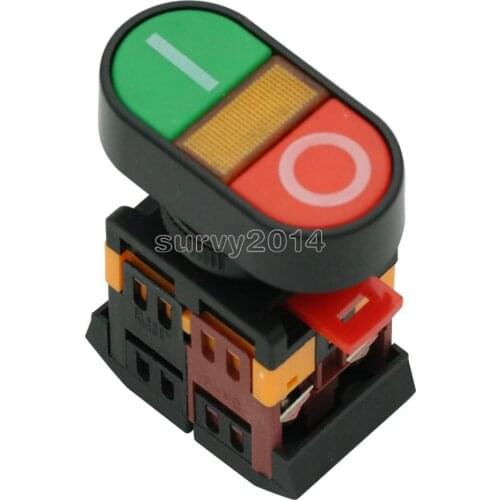 Start Stop Push Button Light Indicator Momentary Switch Red Green Power ON OFF