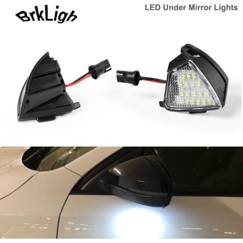 2Pcs White LED Under Side Mirror Lamp Puddle Light For VW Golf 5 6 R32 R36 Passat B5 B6 CC Sharan 1 2 Jetta GTI EOS Tourn Rabbit