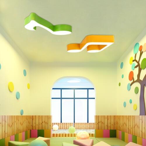 Creative children' room led ceiling colorful musical note ceiling light music classroom bedroom restaurant kindergarten LED lamp