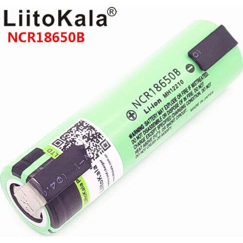 Hot 10pcs liitokala 18650 3400 Battery 3400mAh 3.7V NCR18650B Rechargeable Li-ion Battery for Flashlight for +DIY nickel