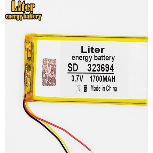 3 line 3.7V 1700mAh 323694 Lithium Polymer Li-Po li ion Rechargeable Battery cells For Mp3 MP4 MP5 GPS PSP mobile bluetooth